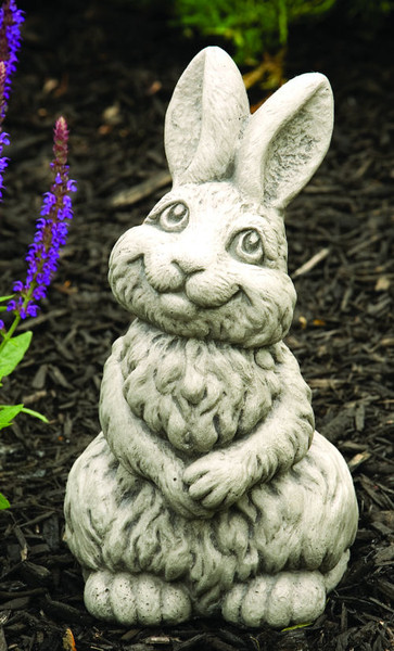 Capers the Rabbit Garden Sculpture with Large Smile